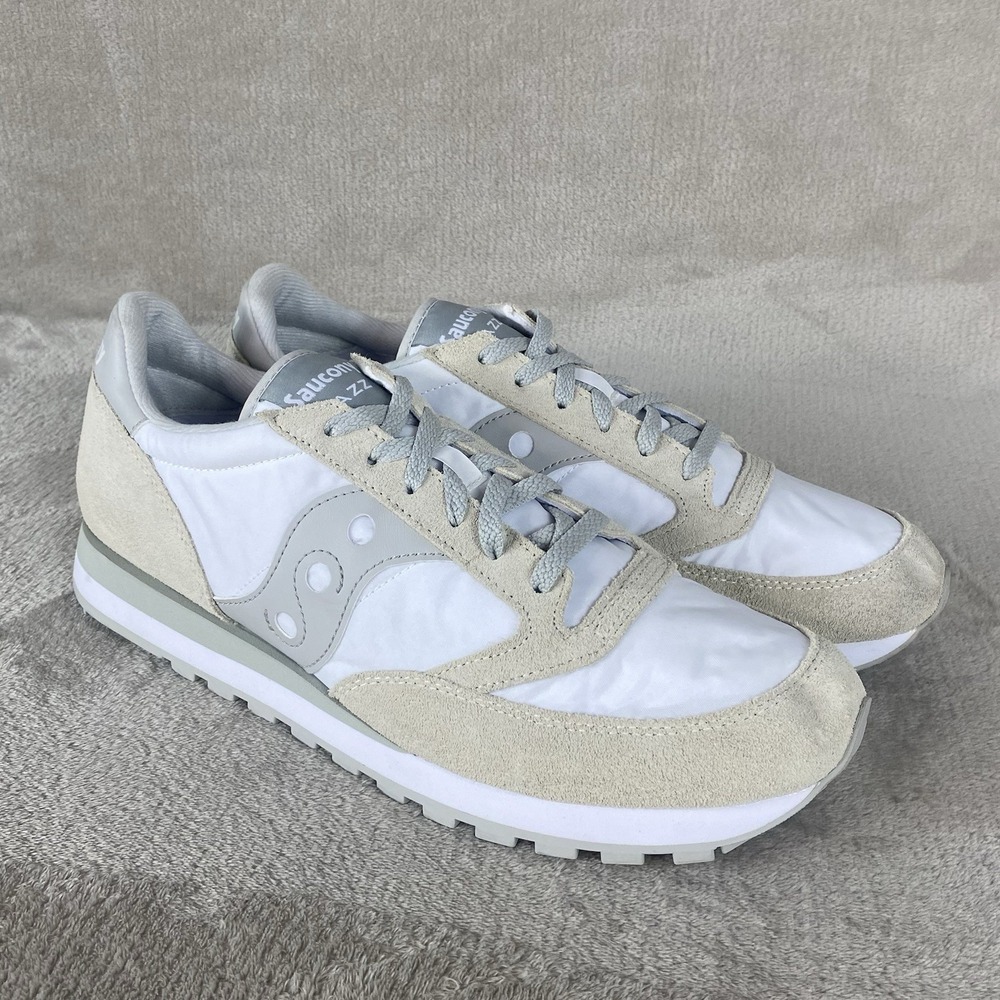 Saucony Jazz Original Mens Shoes Size 14 Creamy Grey Suede Nylon Sneaker NEW
